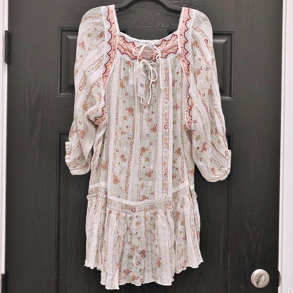Free People Boho Tunic Dress, Ivory Dance Magic, Size S New w/Tag Retail $148.00 - Picture 8 of 10